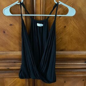 TOBI Black Plunging Neckline Top